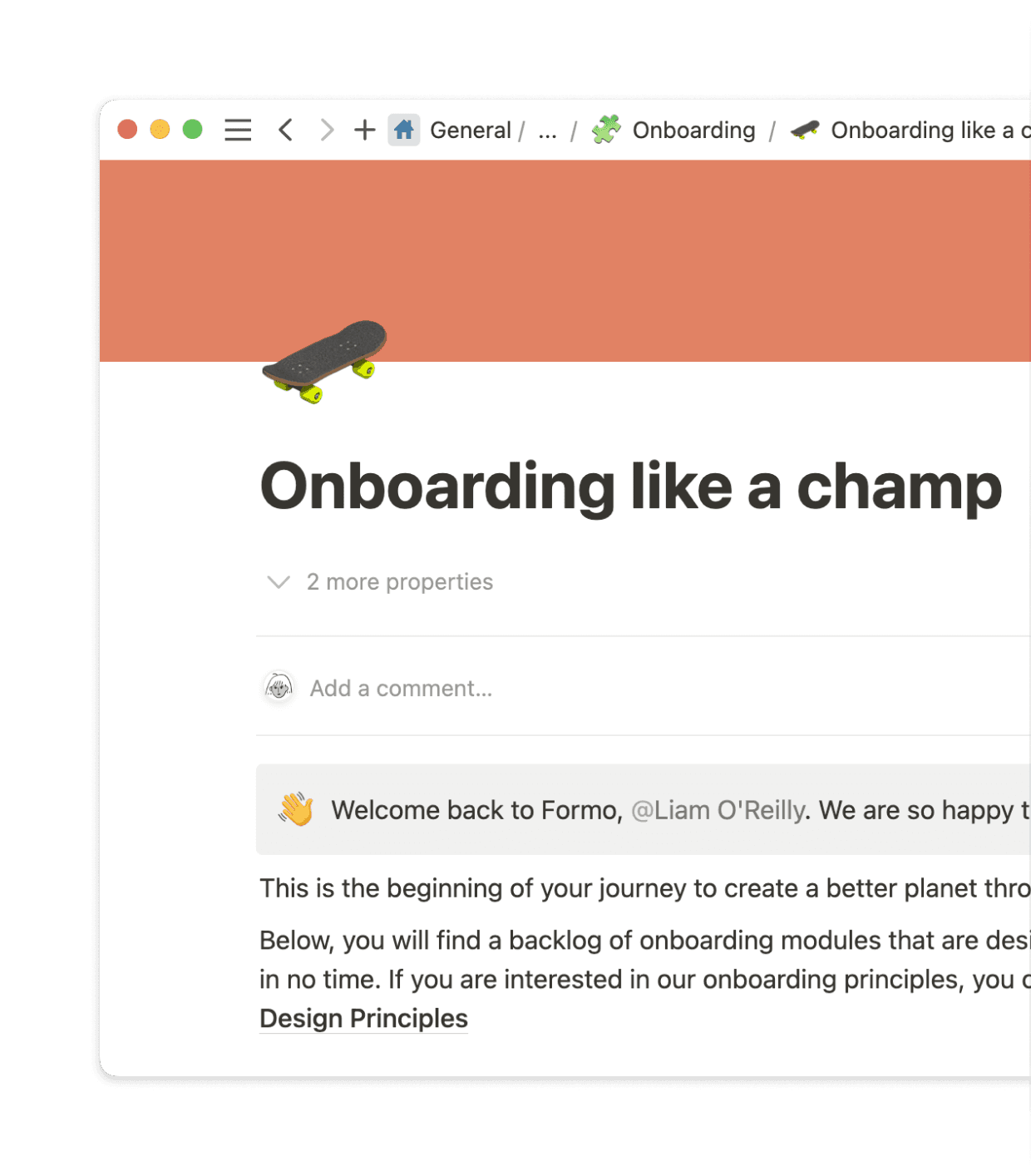 Formo uses a high-level onboarding process for each team that familiarizes employees with procedures, how to use a kanban board, and introduces them to databases.